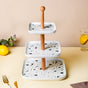 Terrazzo 3 Tier Cake Stand White And Black