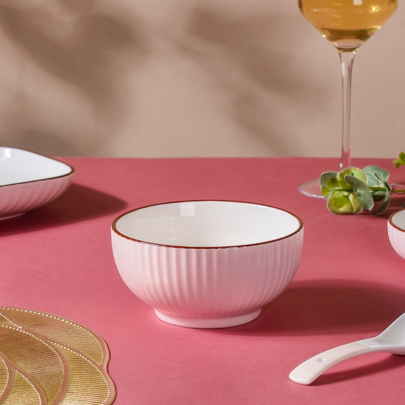 Dune Snack Bowl Pink 300 ml - Bowl,ceramic bowl, snack bowls, curry bowl, popcorn bowls | Bowls for dining table & home decor