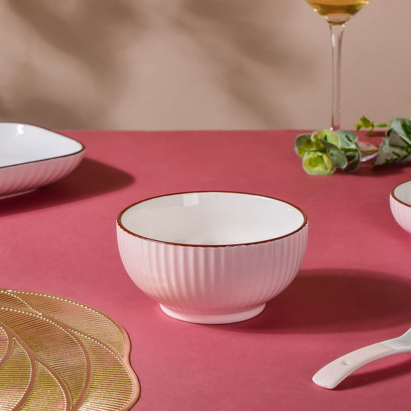 Dune Snack Bowl Pink 300 ml - Bowl,ceramic bowl, snack bowls, curry bowl, popcorn bowls | Bowls for dining table & home decor