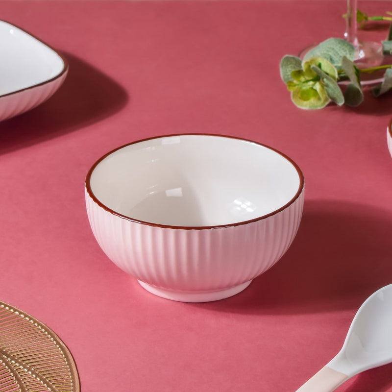 Dune Snack Bowl Pink 300 ml - Bowl,ceramic bowl, snack bowls, curry bowl, popcorn bowls | Bowls for dining table & home decor