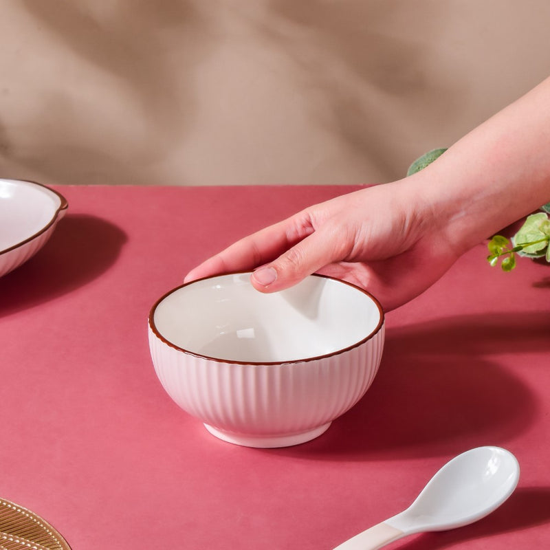 Dune Snack Bowl Pink 300 ml - Bowl,ceramic bowl, snack bowls, curry bowl, popcorn bowls | Bowls for dining table & home decor