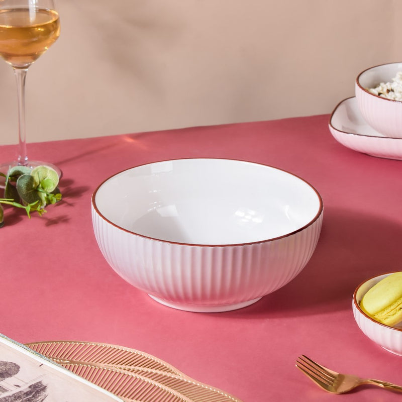 Dune Serving Bowl Pink - Bowl, ceramic bowl, serving bowls, noodle bowl, salad bowls, bowl for snacks, large serving bowl | Bowls for dining table & home decor