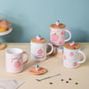 Morning Tea Mug Hearty Peach With Lid And Spoon 350 ml- Mug for coffee, tea mug, cappuccino mug | Cups and Mugs for Coffee Table & Home Decor