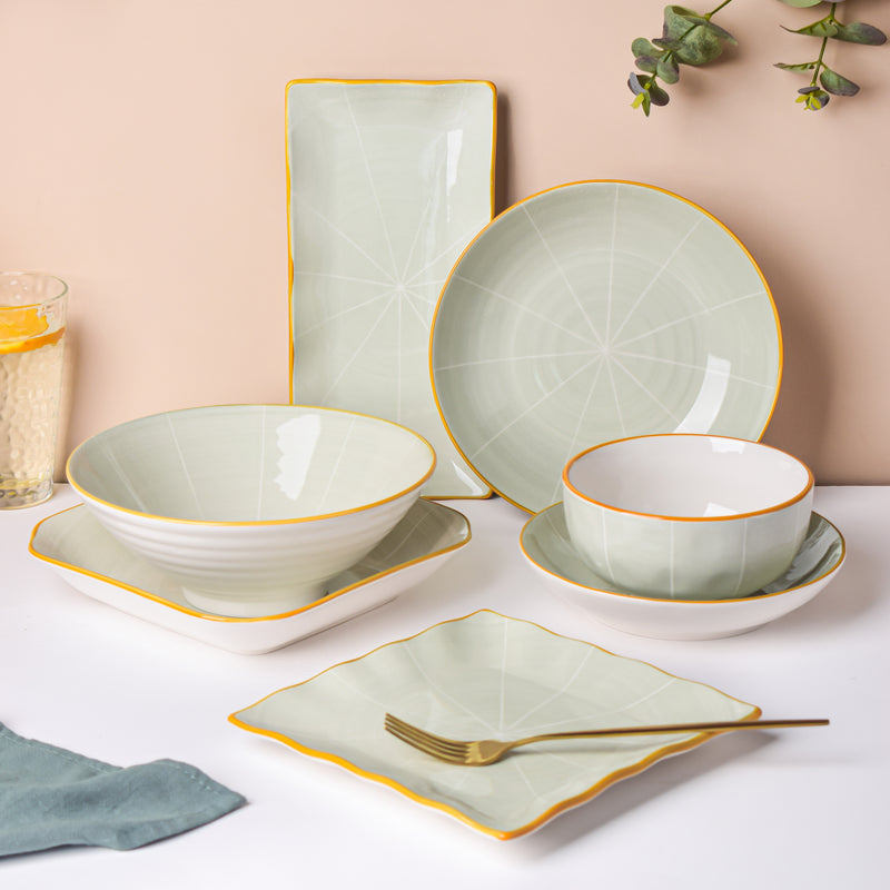 Willow Light Grey 22 Piece Pasta Set For 6