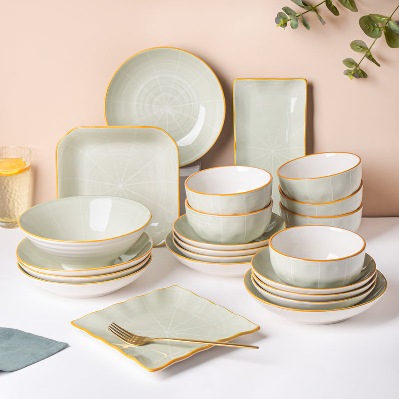 Willow Light Grey 22 Piece Pasta Set For 6