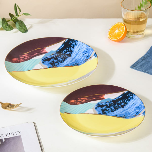 Colourful Ceramic Dinner Plate 10 Inch - Serving plate, snack plate, ceramic dinner plates| Plates for dining table & home decor