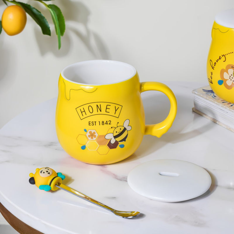 Honey Bee Coffee Mug Yellow 350 ml- Mug for coffee, tea mug, cappuccino mug | Cups and Mugs for Coffee Table & Home Decor