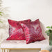 Luxury Embroidered Cushion Cover Red Set of 2 17x17 Inch