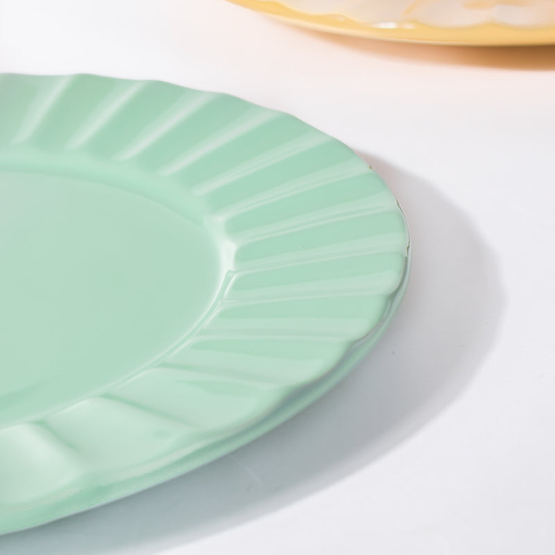 Claramay Mint Green Pastel Ceramic Snack Plate 8 Inch - Serving plate, snack plate, dessert plate | Plates for dining & home decor