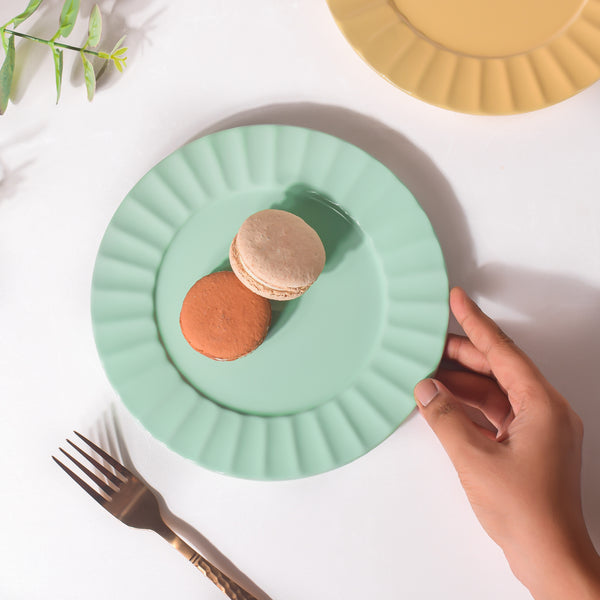 Claramay Mint Green Pastel Ceramic Snack Plate 8 Inch