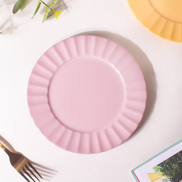 Claramay Pink Pastel Ceramic Snack Plate 8 Inch - Serving plate, snack plate, dessert plate | Plates for dining & home decor