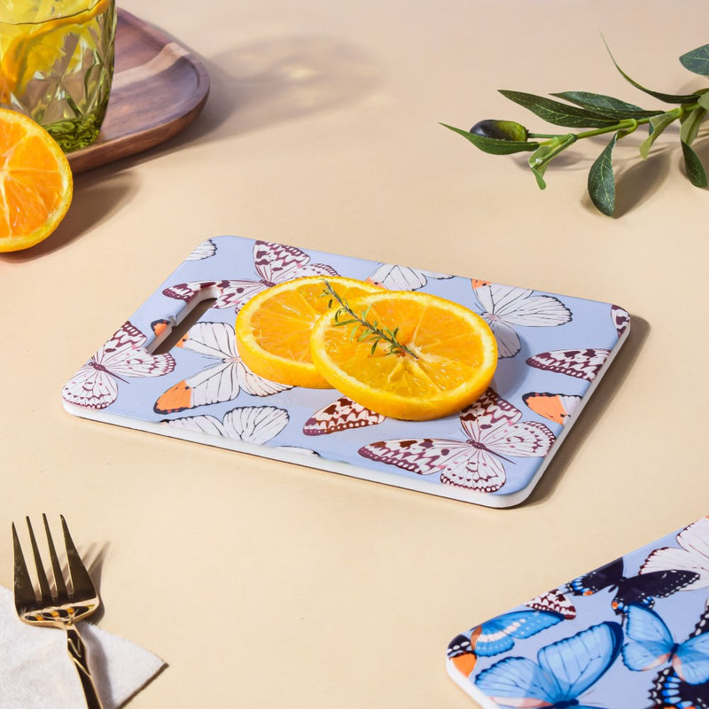 Butterfly Gardenia Platter with Cork Base 7.5 Inch - Ceramic platter, serving platter, fruit platter | Plates for dining table & home decor