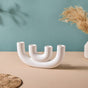 Contemporary Ceramic Candle Stand Oatmeal White - Candle stand | Room decoration