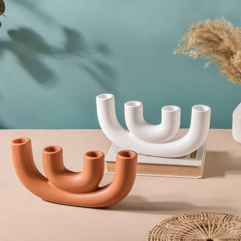 Contemporary Ceramic Candle Stand - Candle stand | Room decoration