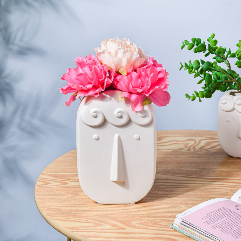 Nordic Ceramic Face Vase Large - Flower vase for home decor, office and gifting | Home decoration items