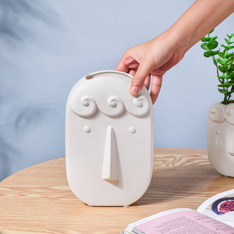 Nordic Ceramic Face Vase Large - Flower vase for home decor, office and gifting | Home decoration items