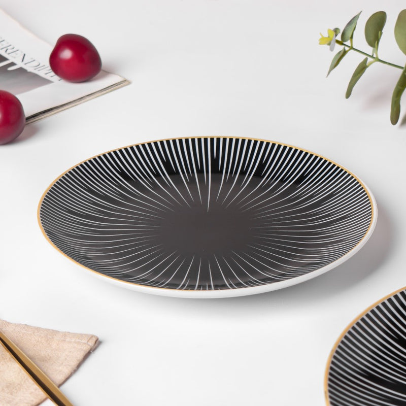 Lunaria Ceramic Snack Plate Black 8 Inch - Serving plate, snack plate, dessert plate | Plates for dining & home decor