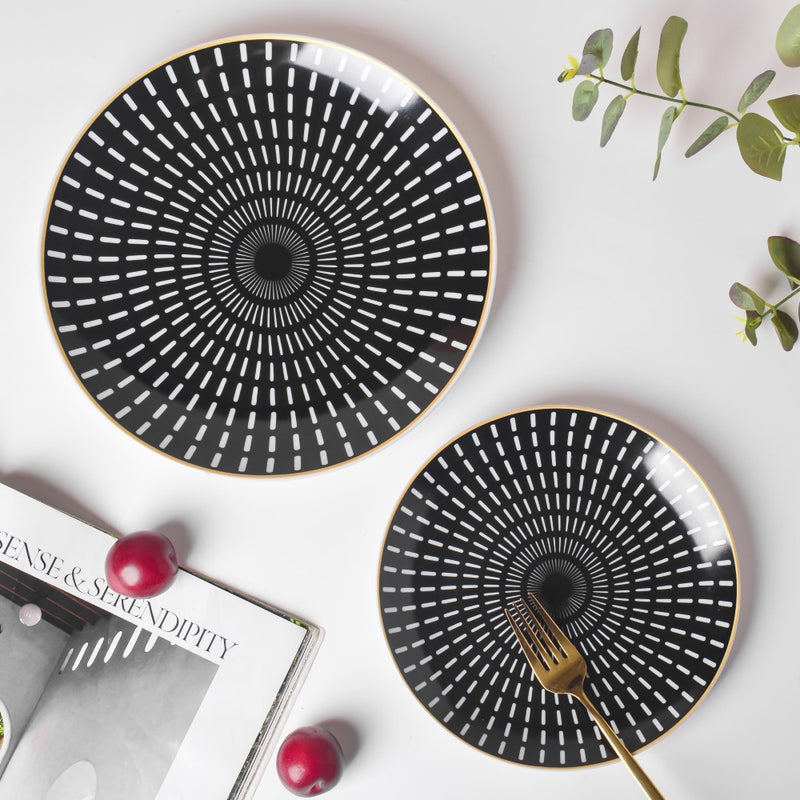 Ebony Ceramic Snack Plate Black 8 Inch - Serving plate, snack plate, dessert plate | Plates for dining & home decor