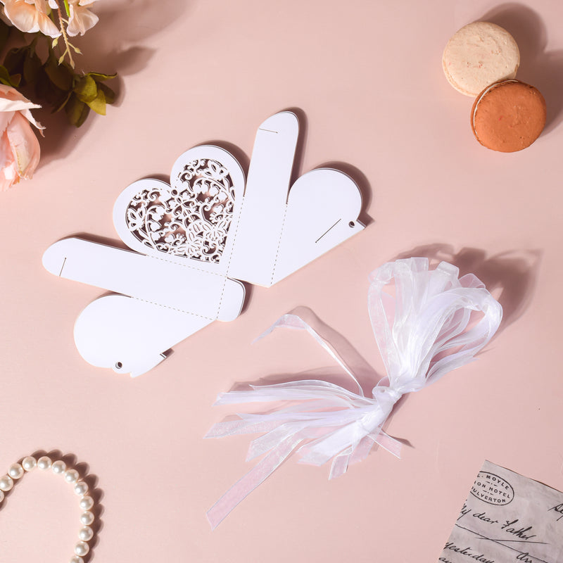 White Heart Paper Gift Box