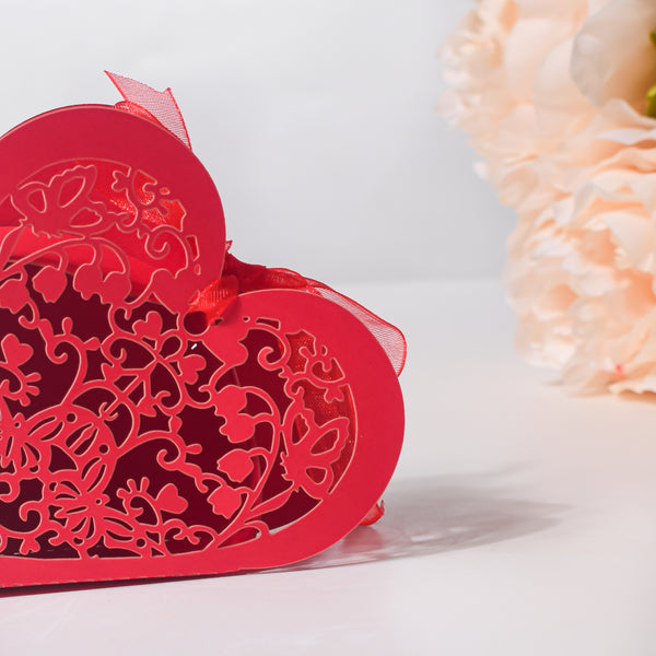 Red Heart Paper Gift Box Set of 20