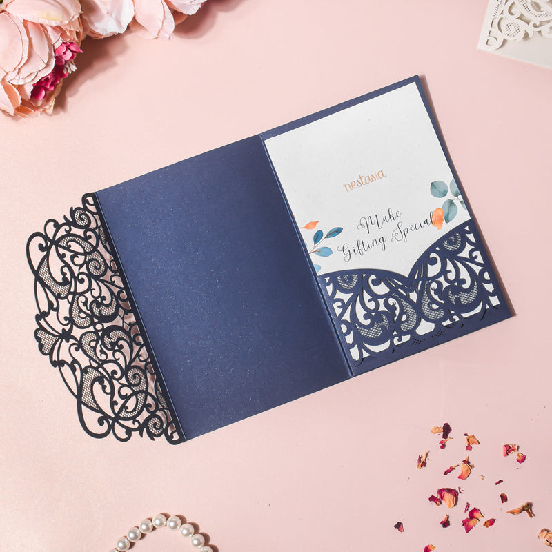 Blue Filigree Paper Envelope