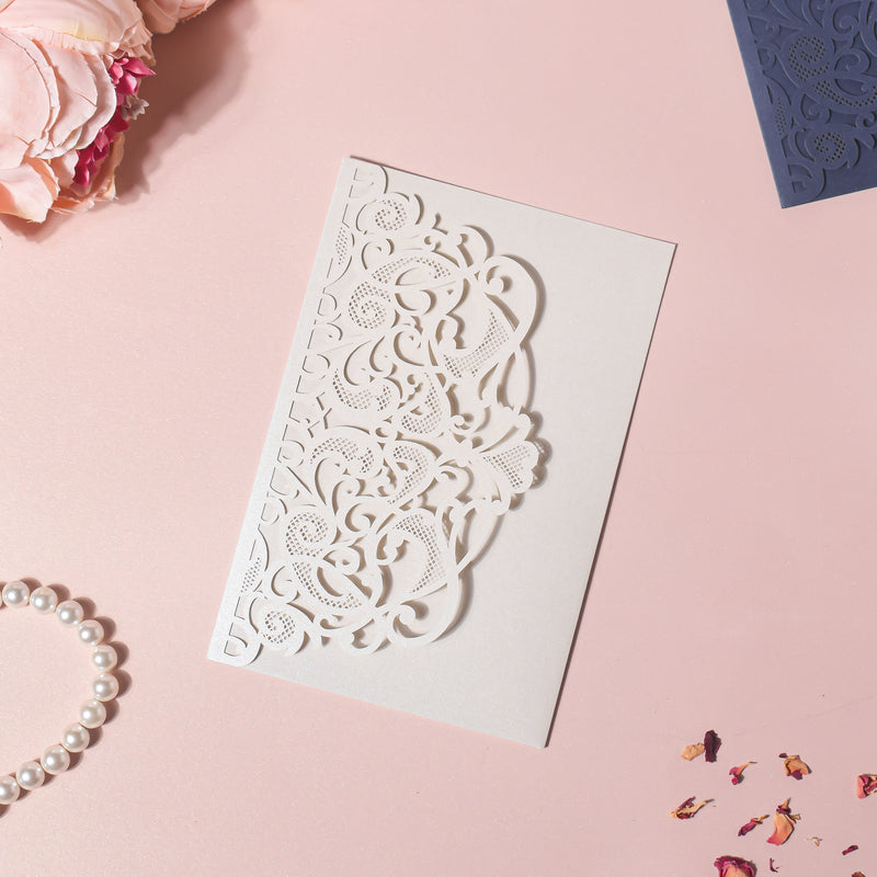 White Filigree Paper Envelope