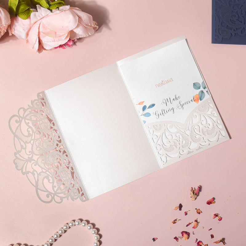 White Filigree Paper Envelope