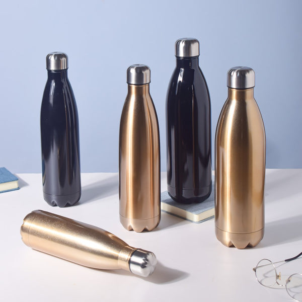 Stainless Steel Water Bottle Gold 750ml - Water bottle, steel water bottle | Bottle for Travelling