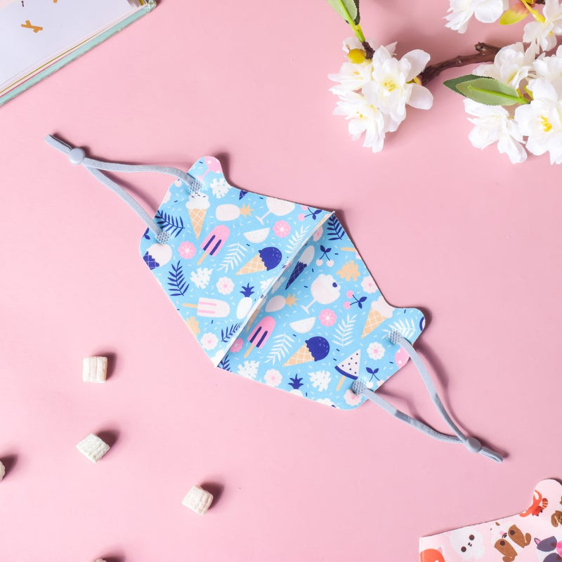 Tropical Vibes Face Mask With Adjustable Straps Blue Set Of 2