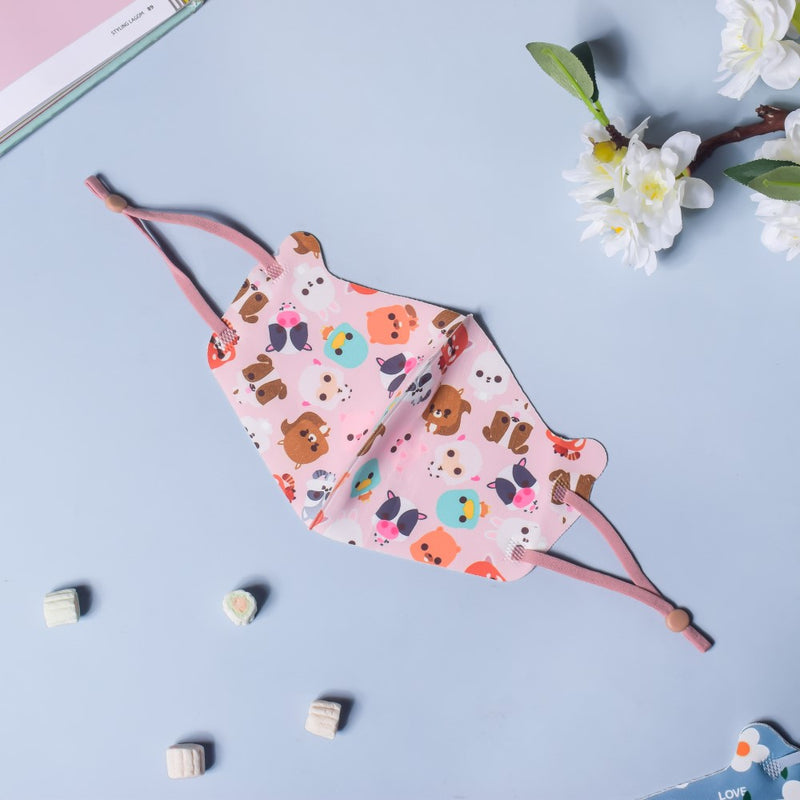 Zootopia Animal Printed Face Mask Pink Set Of 2