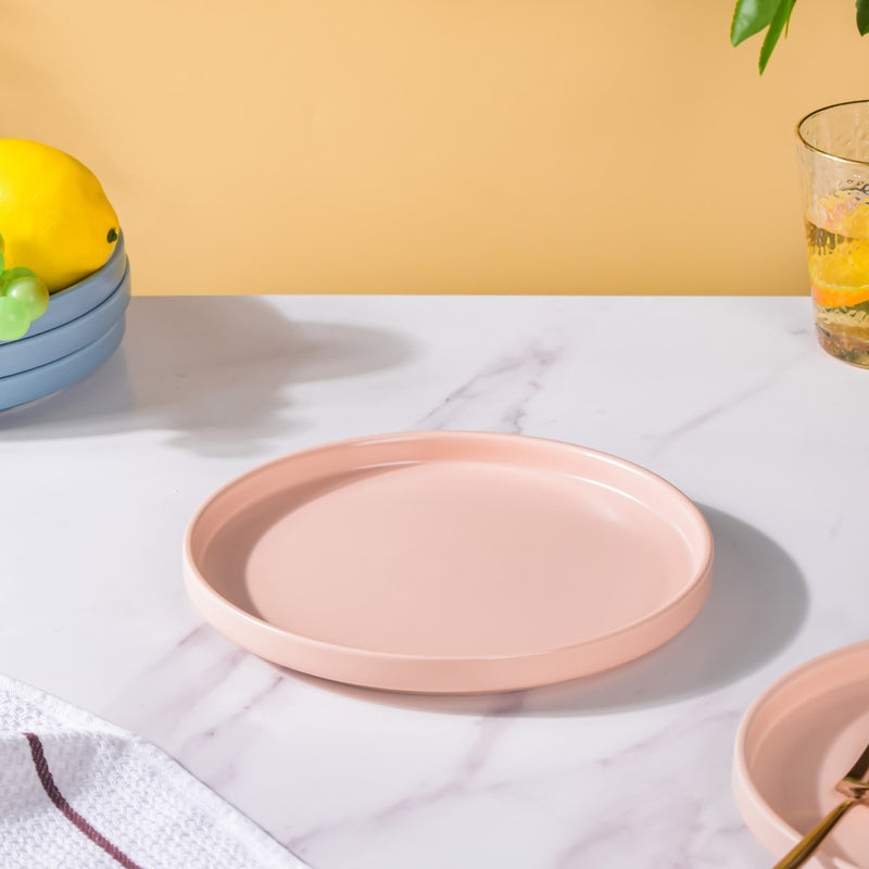 Modern Stoneware Snack Plate Pink - Serving plate, snack plate, dessert plate | Plates for dining & home decor