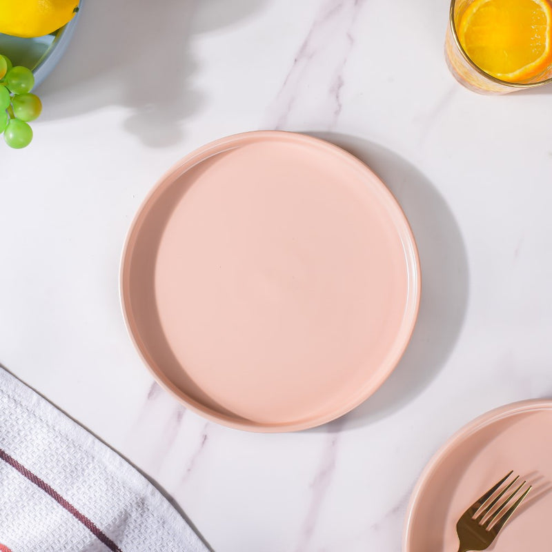 Modern Stoneware Snack Plate Pink - Serving plate, snack plate, dessert plate | Plates for dining & home decor