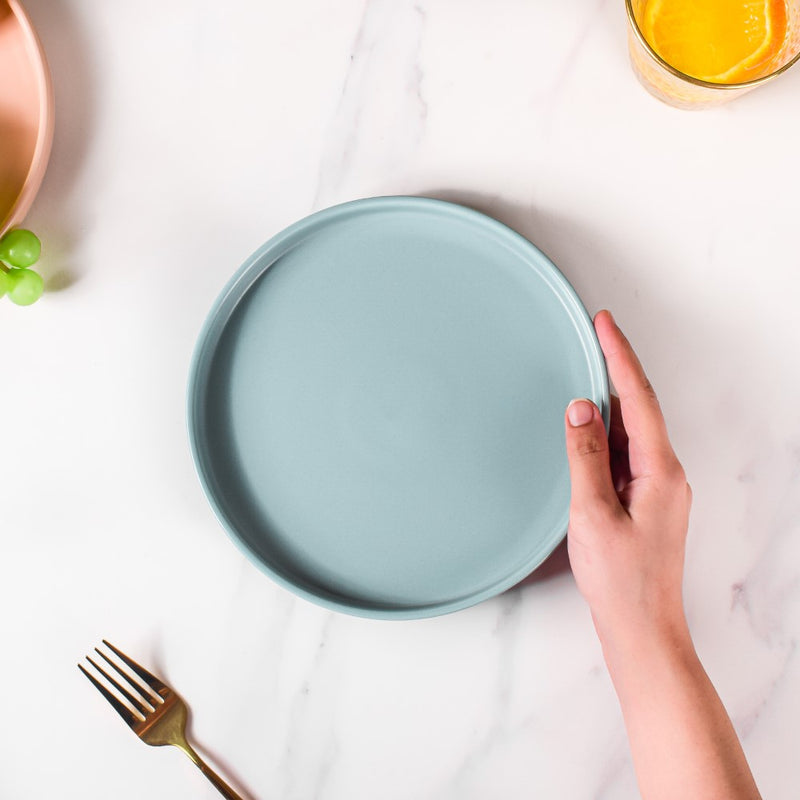 Modern Stoneware Snack Plate Blue - Serving plate, snack plate, dessert plate | Plates for dining & home decor
