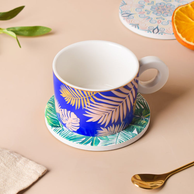 Havanna Ceramic Cup With Coaster 200 ml- Tea cup, coffee cup, cup for tea | Cups and Mugs for Office Table & Home Decoration