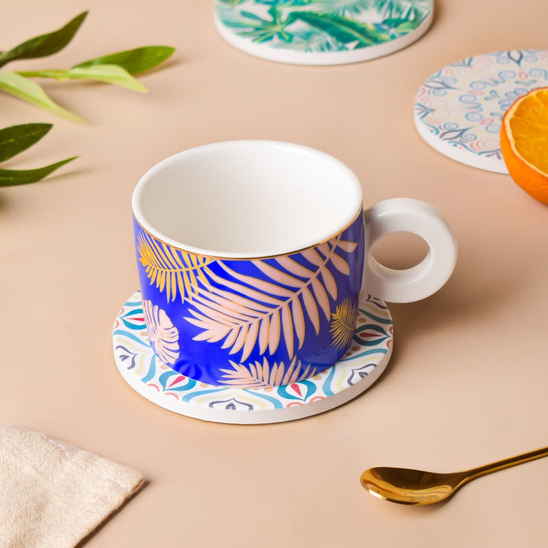 Havanna Ceramic Cup With Coaster 200 ml- Tea cup, coffee cup, cup for tea | Cups and Mugs for Office Table & Home Decoration