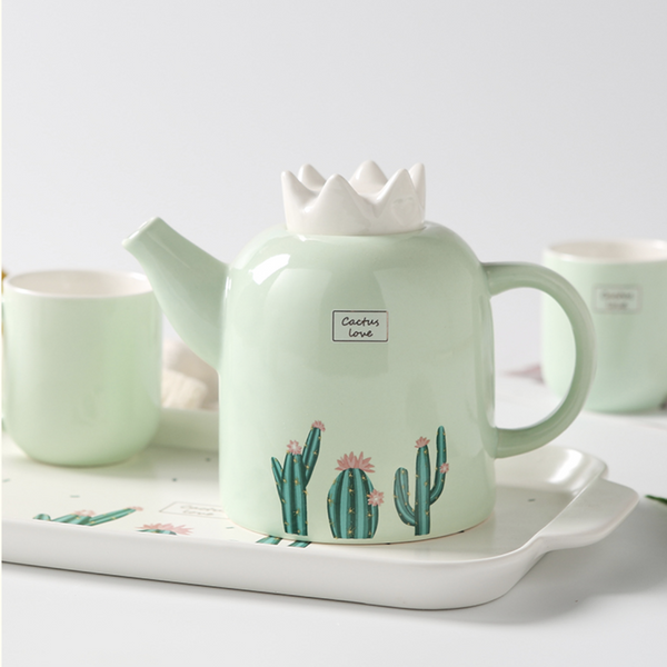 Cactus Tea set - Tea cup set, tea set, teapot set | Tea set for Dining Table & Home Decor