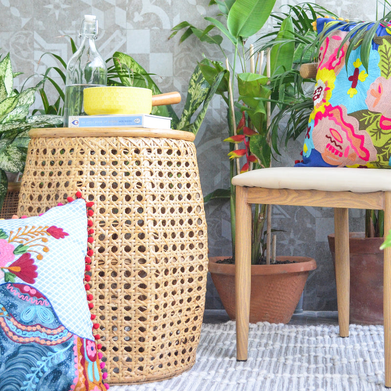Cane Stool Table