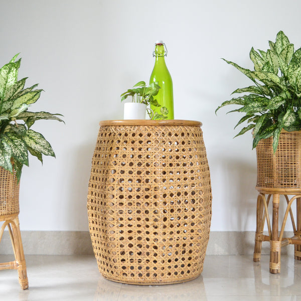Cane Stool Table