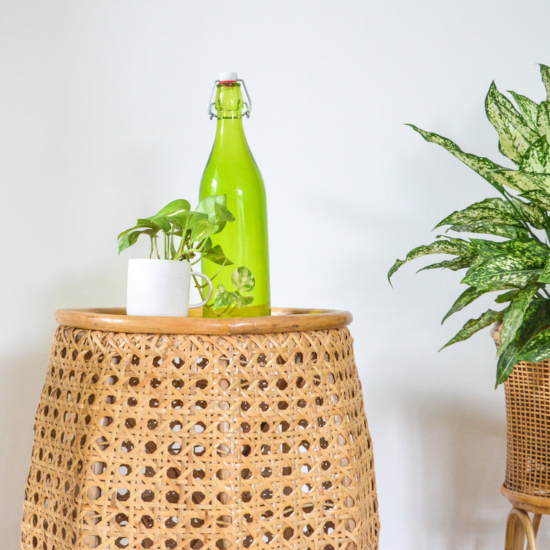 Cane Stool Table