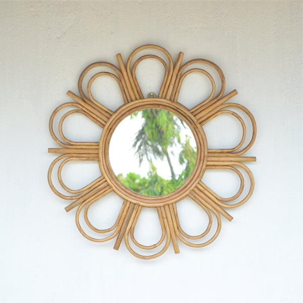 Cane Flower Mirror - Wall mirror for home decor | Living room, bathroom & bedroom decoration ideas