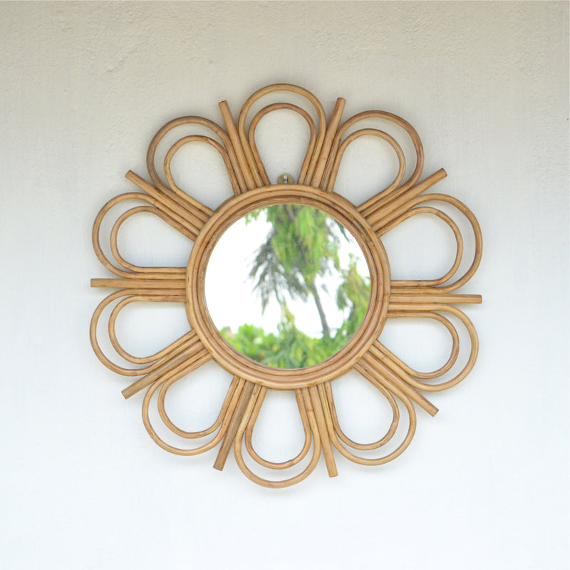 Cane Flower Mirror - Wall mirror for home decor | Living room, bathroom & bedroom decoration ideas