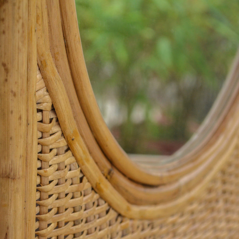 Cane Mirror with Shelf - Wall mirror for home decor | Living room, bathroom & bedroom decoration ideas