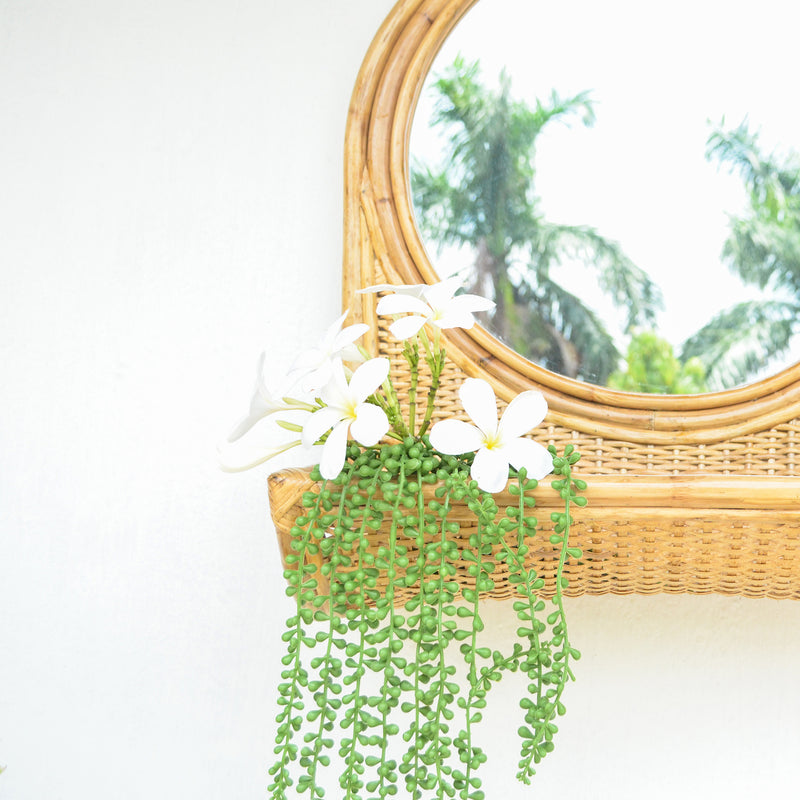 Cane Mirror with Shelf - Wall mirror for home decor | Living room, bathroom & bedroom decoration ideas