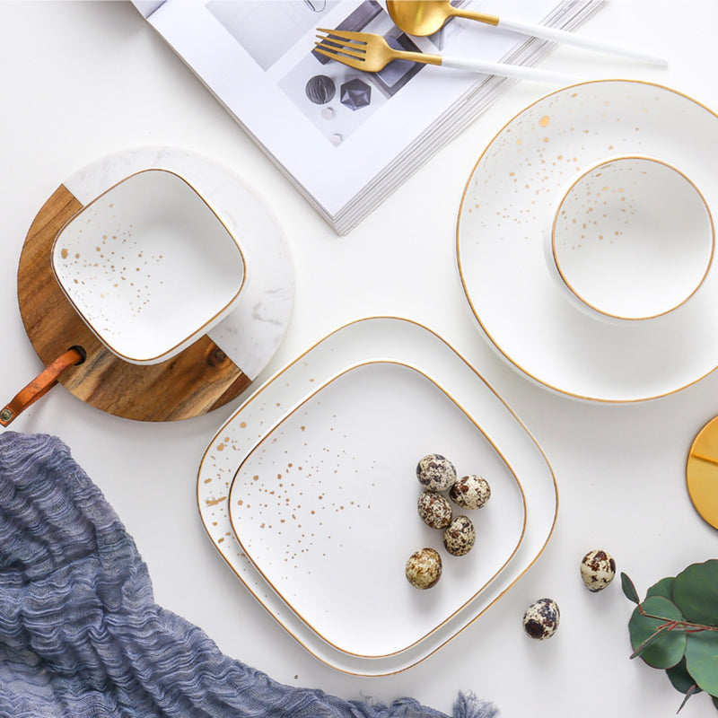 Cara White Dinner Plate - Serving plate, rice plate, ceramic dinner plates| Plates for dining table & home decor