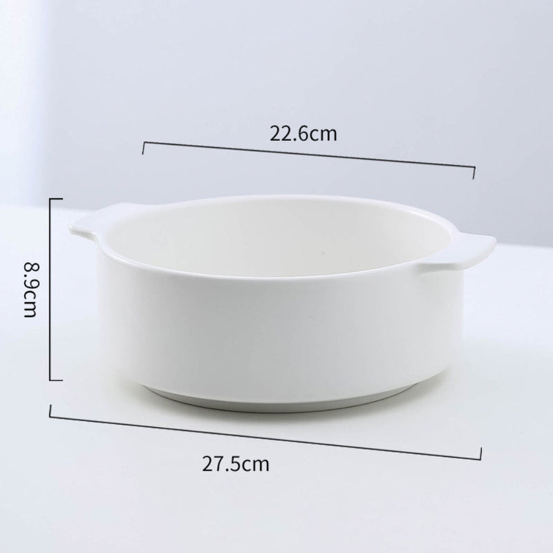 Ceramic Casserole Pots White 2 L - Baking Dish