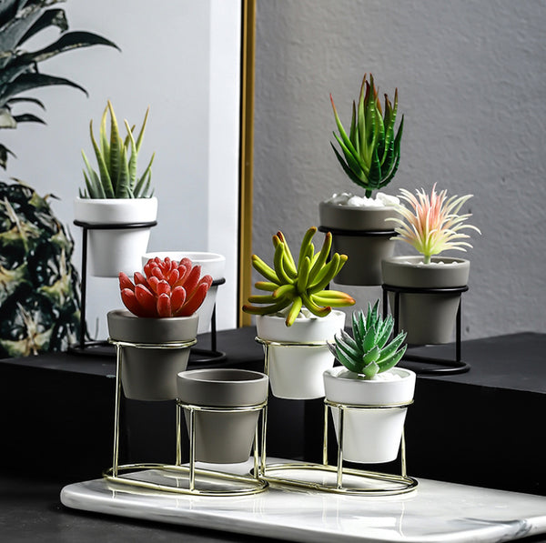 Black White Planter Set - Indoor planters and flower pots | Home decor items