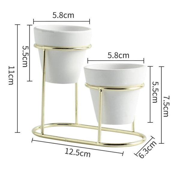 Gold White Planter Set - Indoor planters and flower pots | Home decor items