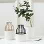 White Black Vase - Flower vase for home decor, office and gifting | Home decoration items