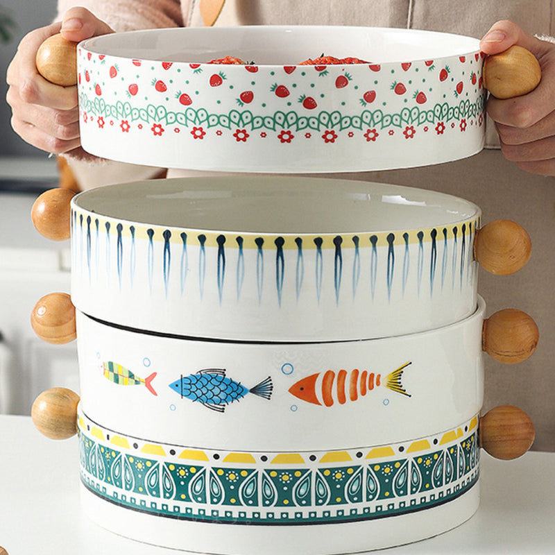 Ceramic Salad Bowl - Bowl, ceramic bowl, serving bowls, noodle bowl, salad bowls, bowl for snacks, large serving bowl, bowl with handle | Bowls for dining table & home decor