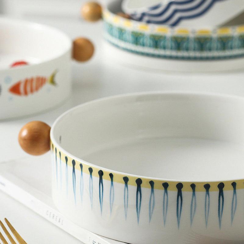 Ceramic Salad Bowl - Bowl, ceramic bowl, serving bowls, noodle bowl, salad bowls, bowl for snacks, large serving bowl, bowl with handle | Bowls for dining table & home decor